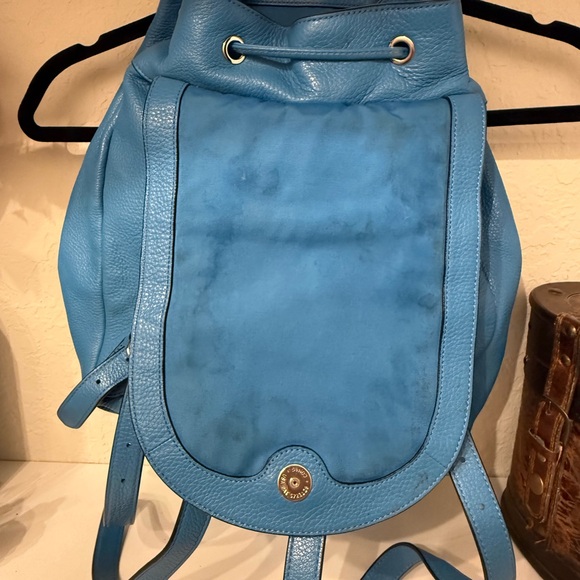 Blue Leather Backpack - Picture 3 of 10